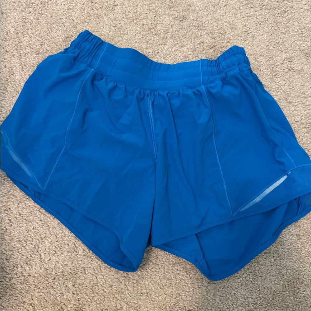 lululemon athletica Blue Hotty hot low rise Shorts 4”